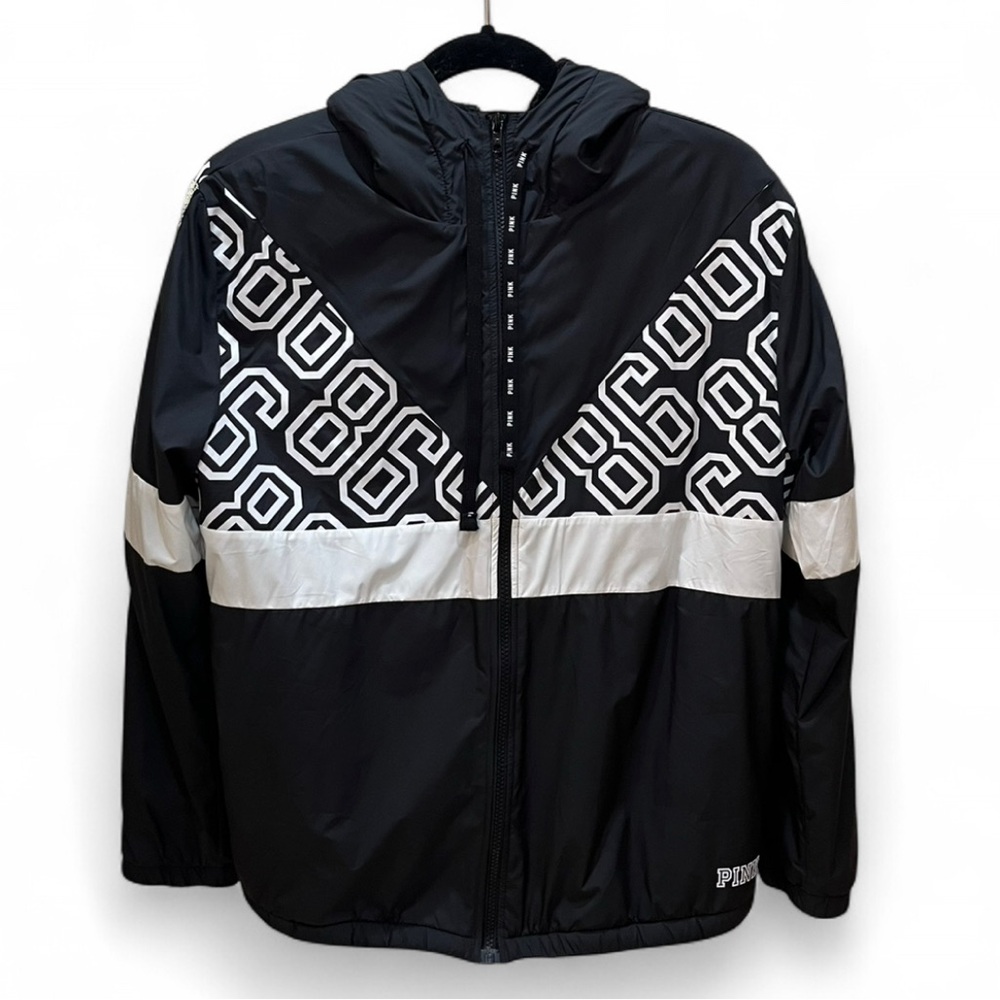 Victoria’s Secret PINK Black & White Sherpa-Lined Full-Zip Jacket | Women’s XS/S
